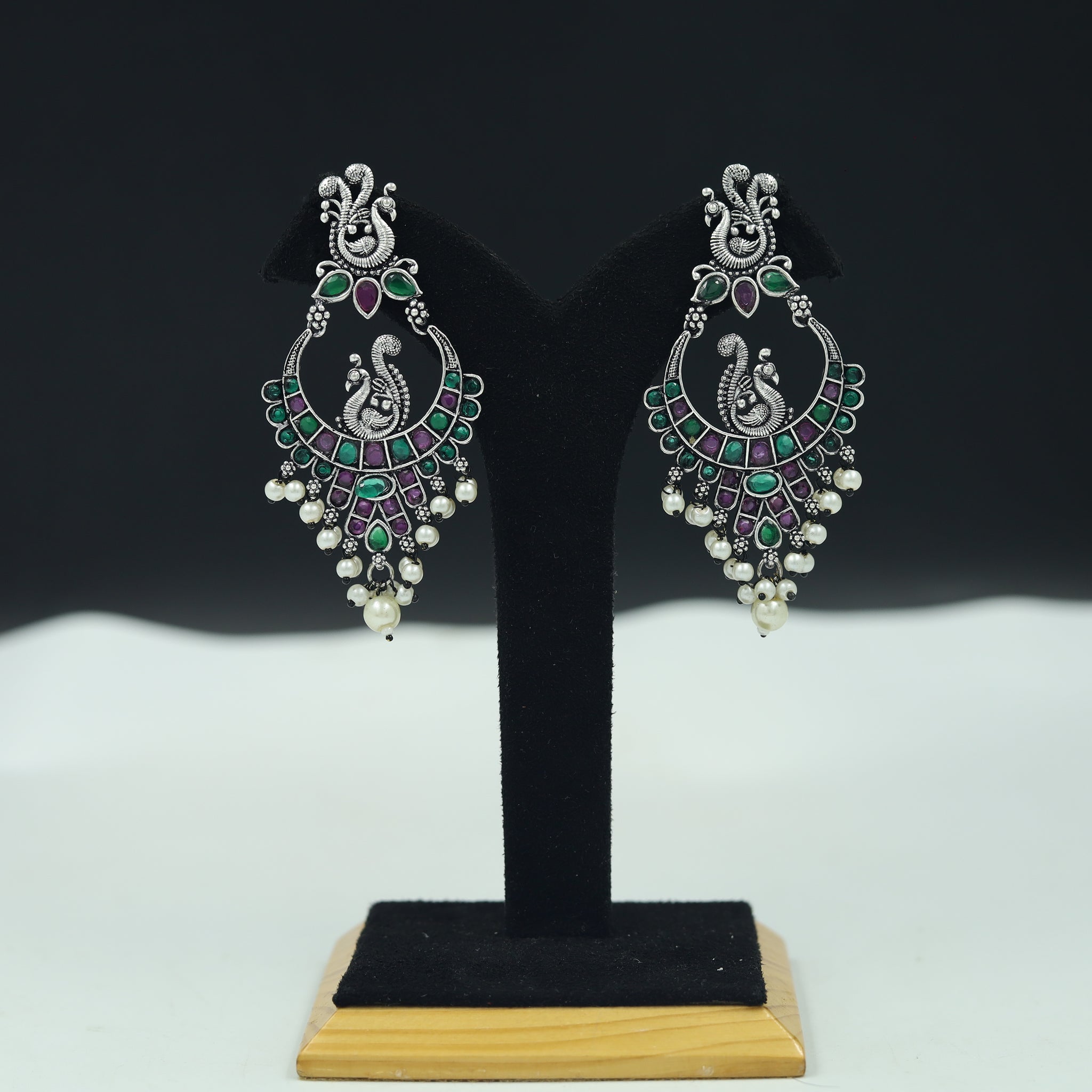 Chandbali Oxidized Earring 11602-81