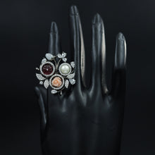 Stylish Zircon/AD Multi Color Adjustable Ring 17804-4986