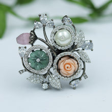 Stylish Zircon/AD Multi Color Adjustable Ring 17804-4986