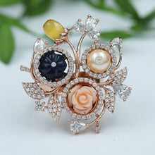 Stylish Zircon/AD Multi Color Adjustable Ring 17804-4986