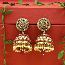 Mehandi Finish Antique Jhumki Earring 13468-100