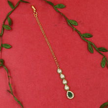 Ruby Green Maang Tikka 12481-8923