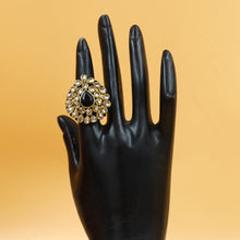 Antique Finish Cocktail Adjustable Blue Ring 9657-4661