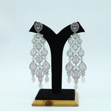 Silver Plated Zircon/AD Long Earring 15321-2468