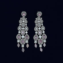 Silver Plated Zircon/AD Long Earring 15321-2468