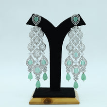 Silver Plated Zircon/AD Long Earring 15321-2468