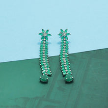 Emerald Green Stone Long Zircon/AD Earring 12259-8620