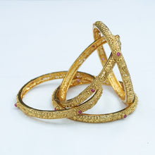 Gold Polish Ruby Bangles/Kada 3276-7341