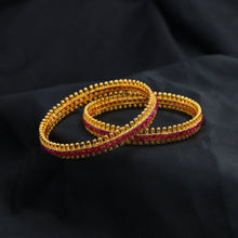 Gold Plated Ruby Bangles/Kada 10578-6251