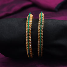 Gold Plated Green Bangles/Kada 16747-3895