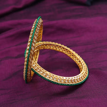 Gold Plated Green Bangles/Kada 16747-3895