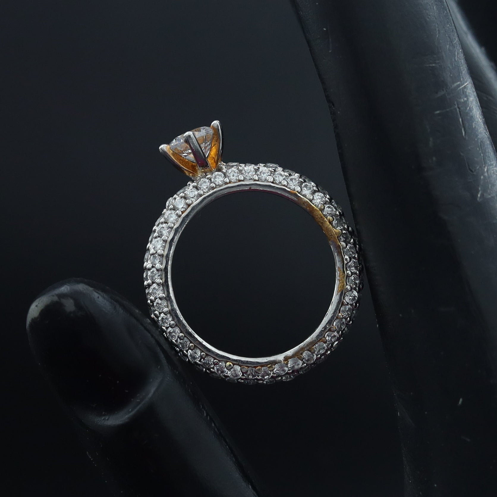 Zircon/AD Gold Plated Ring 6744-1225
