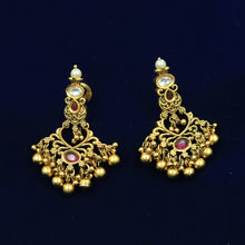 Antique Gold Plated Round Neck Necklace Set 9968-28