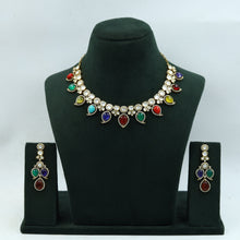 Sabyasachi Inspired Moissanite Round Neck Kundan Necklace Set 15108-87