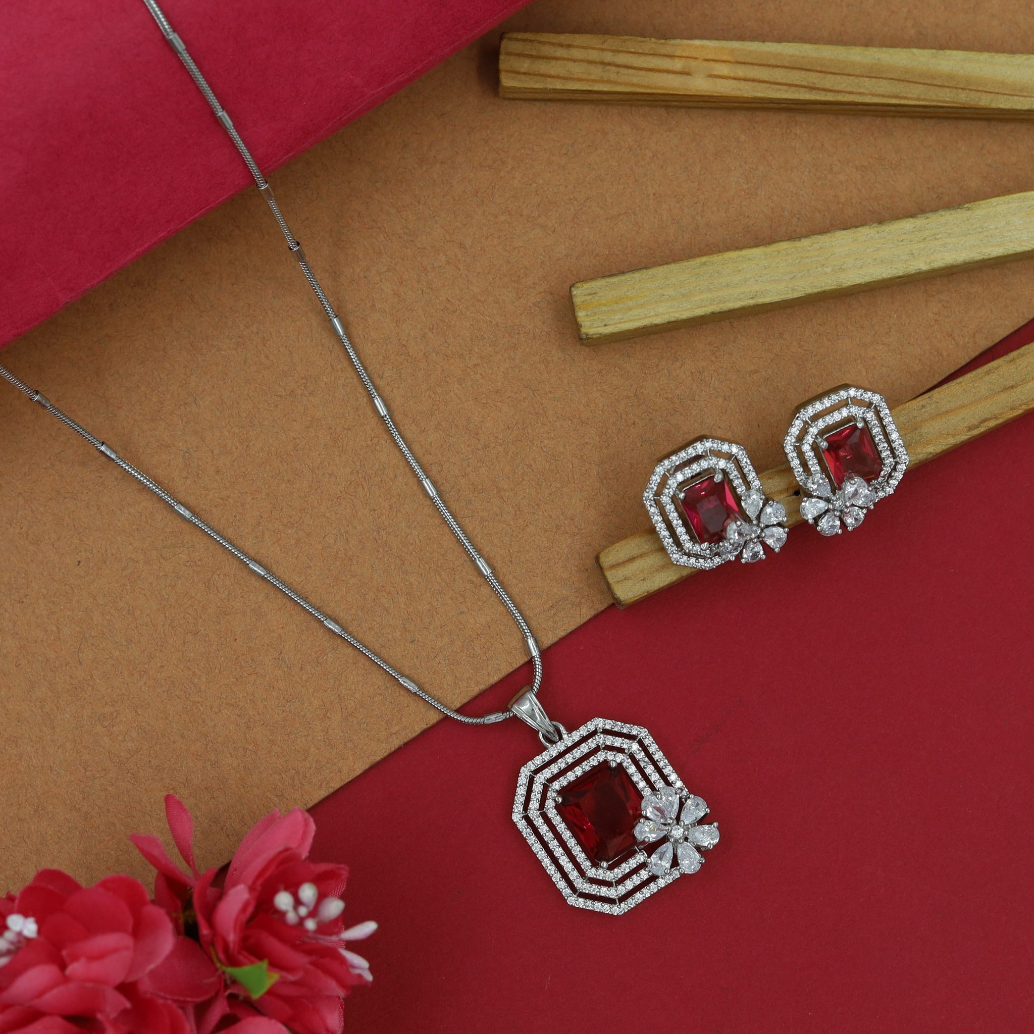 Medium Zircon/AD Pendant Set 8656-08
