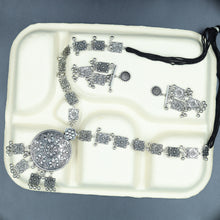 Long Neck Oxidized Necklace Set 6935-28