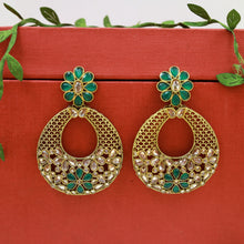 Green Mehandi Polish Chandbali 11058-6941