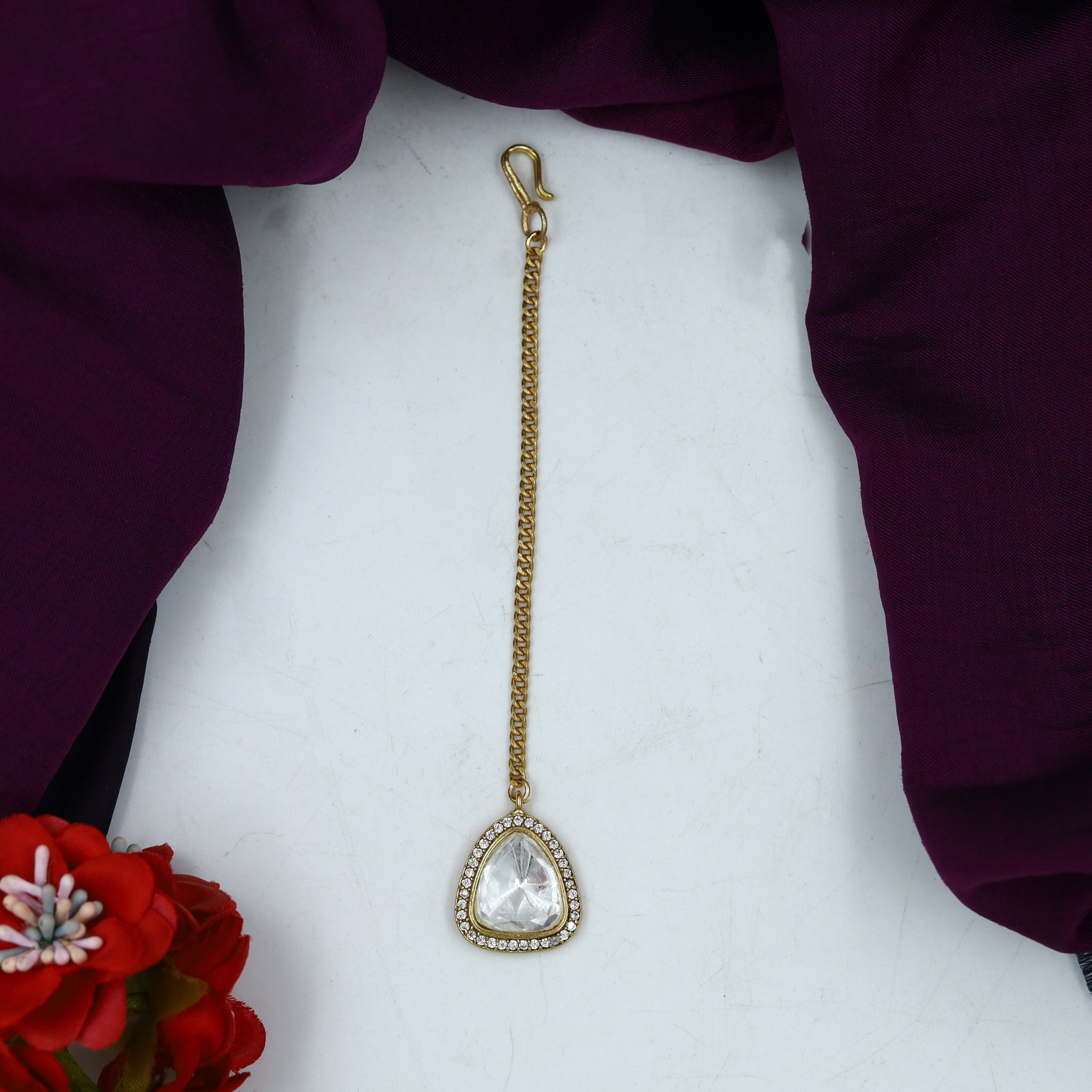 Moissanite Kundan Maang Tikka 15062-87