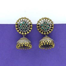 Green Oxidized Earring 11704-7837
