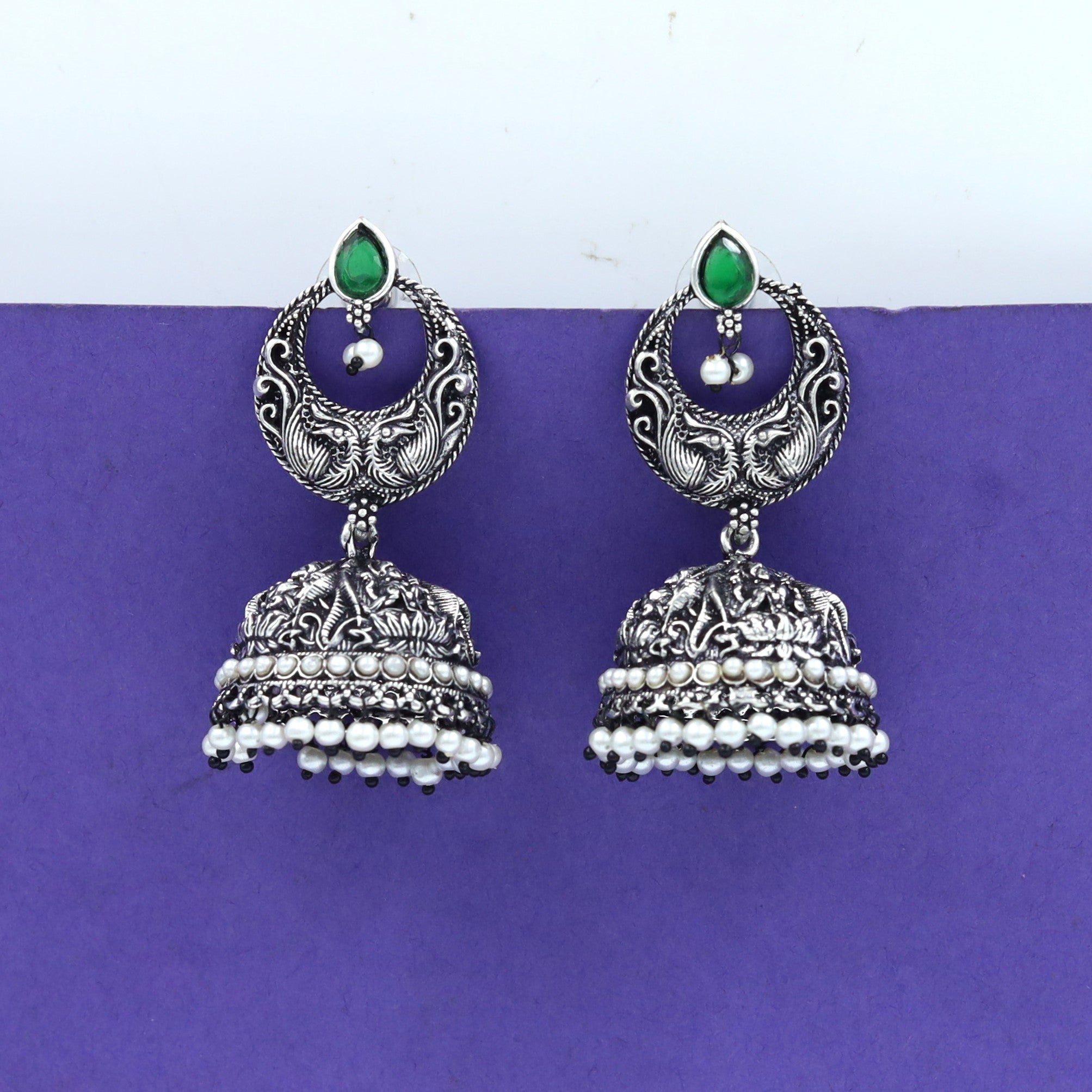 Jhumki Oxidized Earring 13186-33