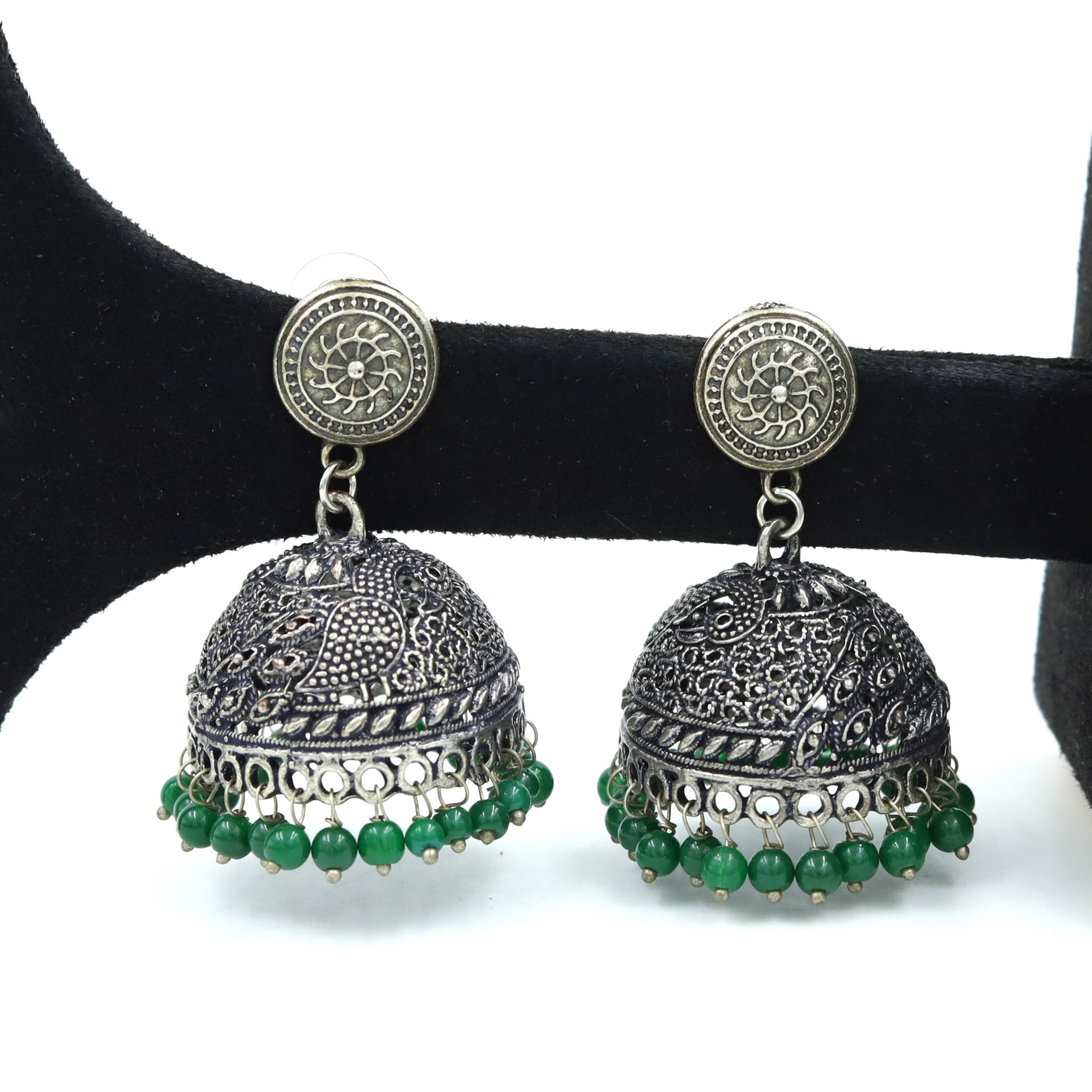 Green Oxidized Earring 11938-8158