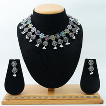 Round Neck Oxidized Necklace Set 9918-R