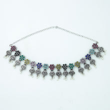 Round Neck Oxidized Necklace Set 9918-R