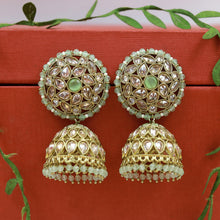 Mint Green Gold Look Earring