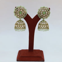 Mint Green Gold Look Earring