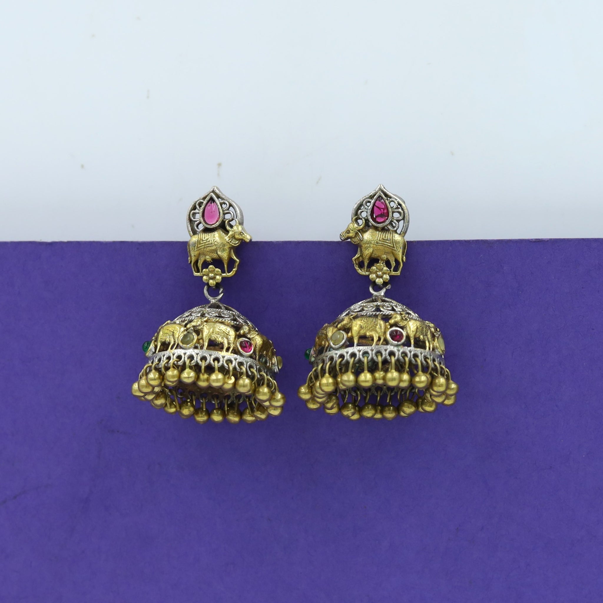 Jhumki Oxidized Earring 12643-28