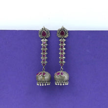 Ruby Oxidized Earring 11796-7979