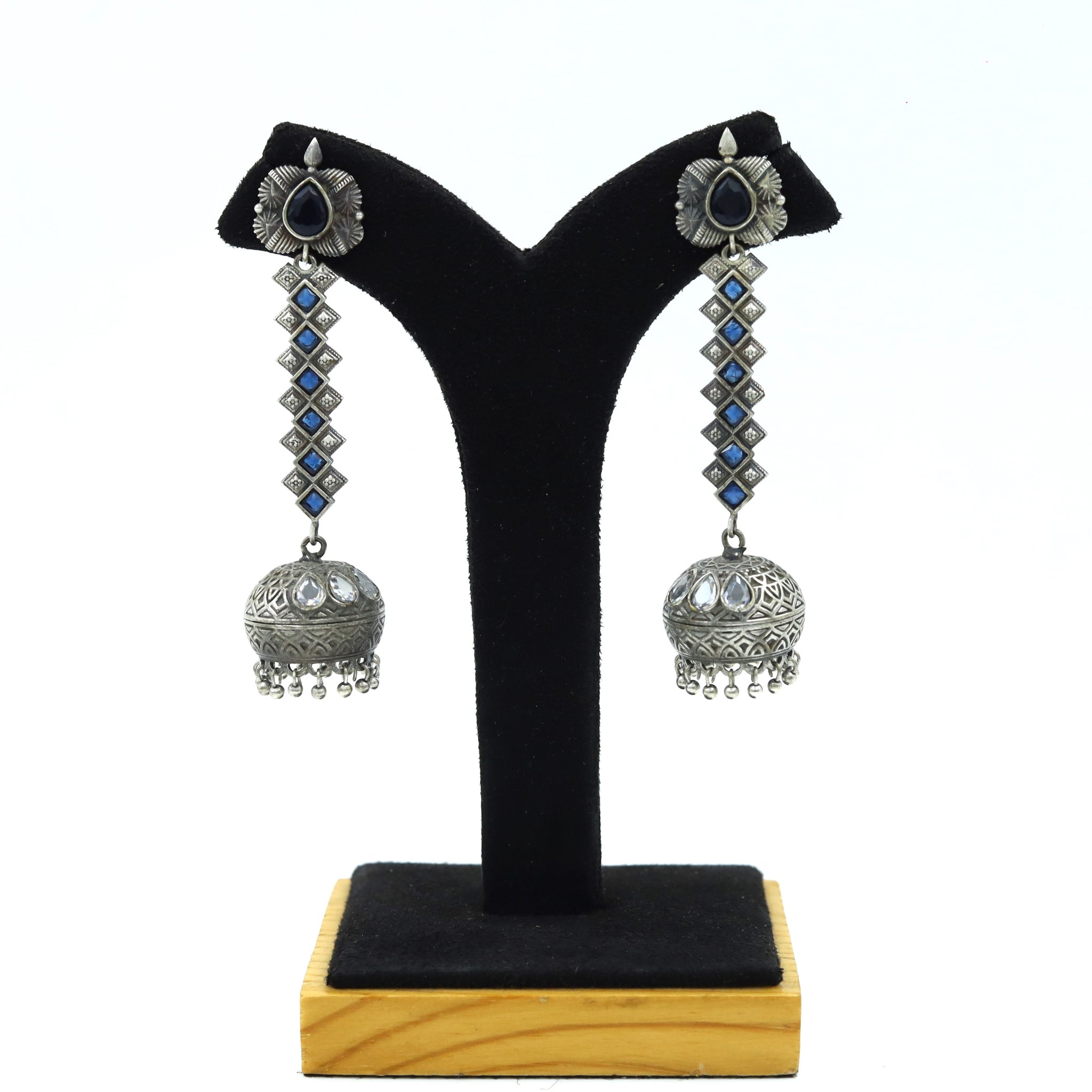 Blue Oxidized Earring 11796-7981