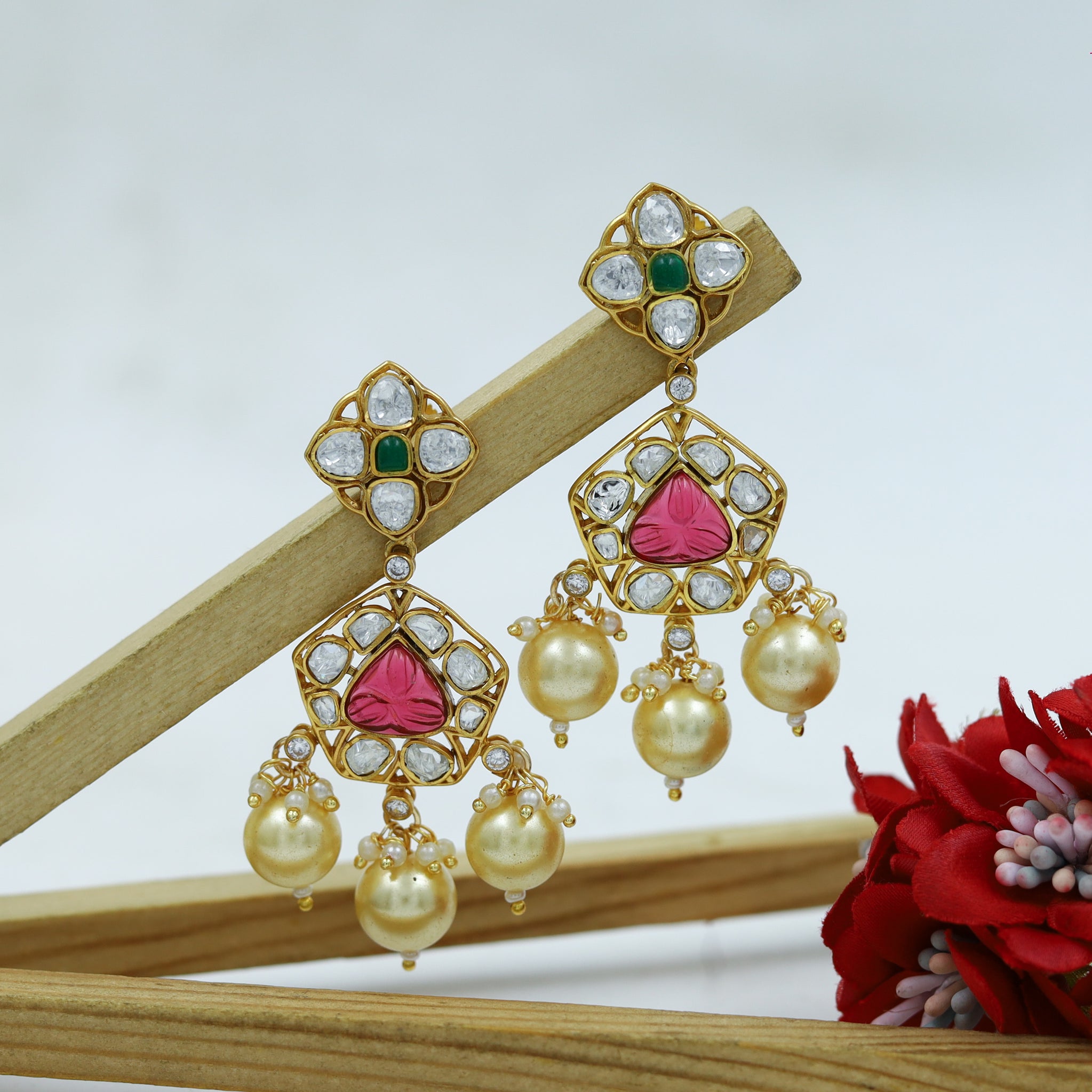 Sabyasachi Inspired Round Neck Kundan Necklace Set 15202-68