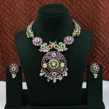 Round Neck Oxidized Necklace Set 12603-28