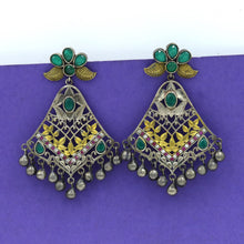 Green Oxidized Earring 1047-5112