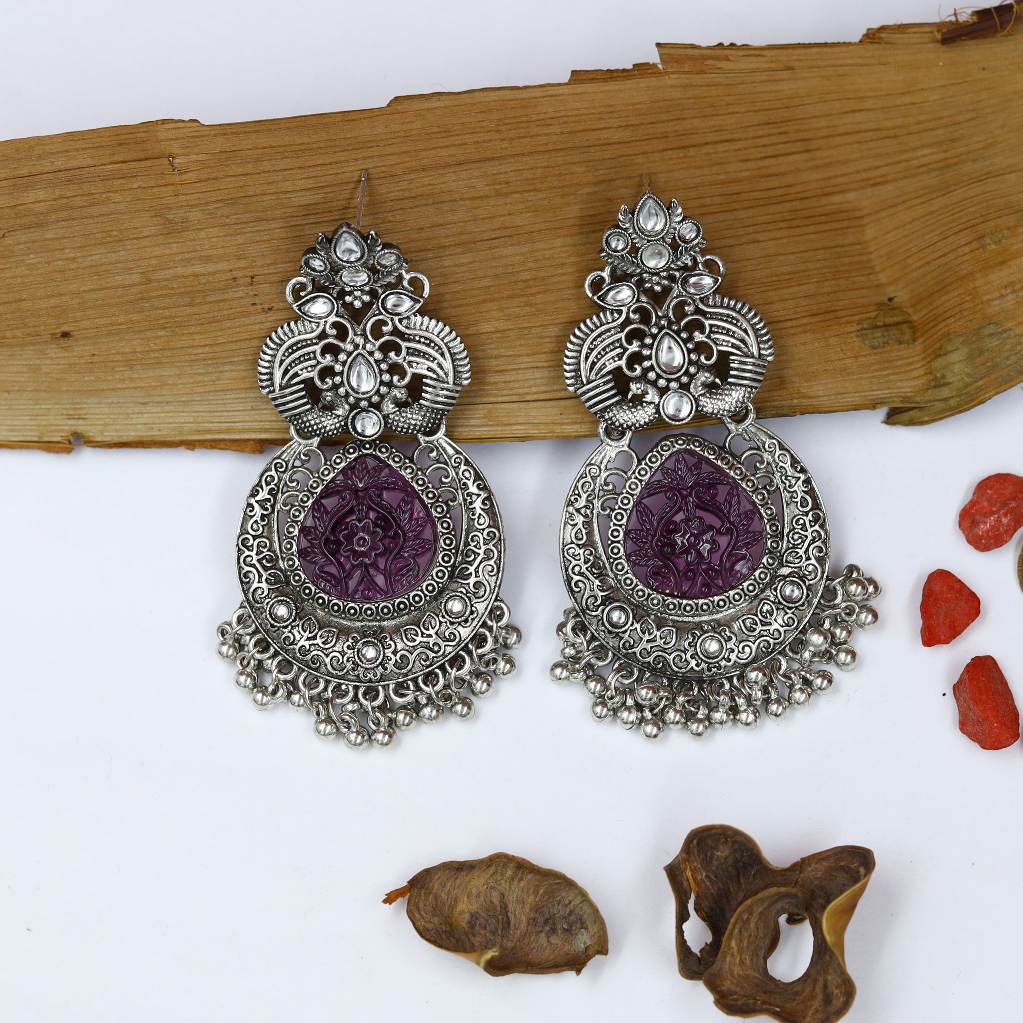 Chandbali Oxidized Earring 13198-33