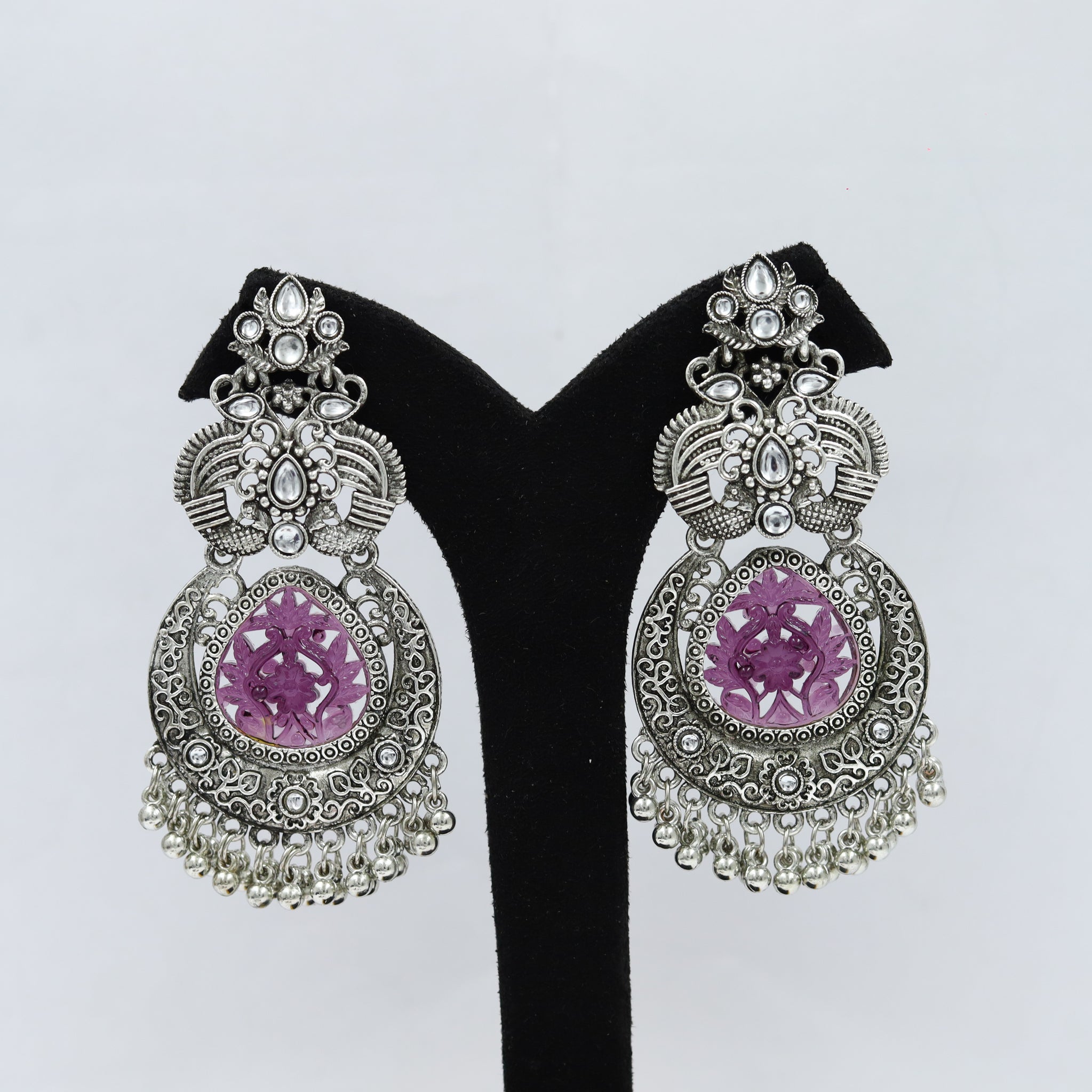 Chandbali Oxidized Earring 13198-33