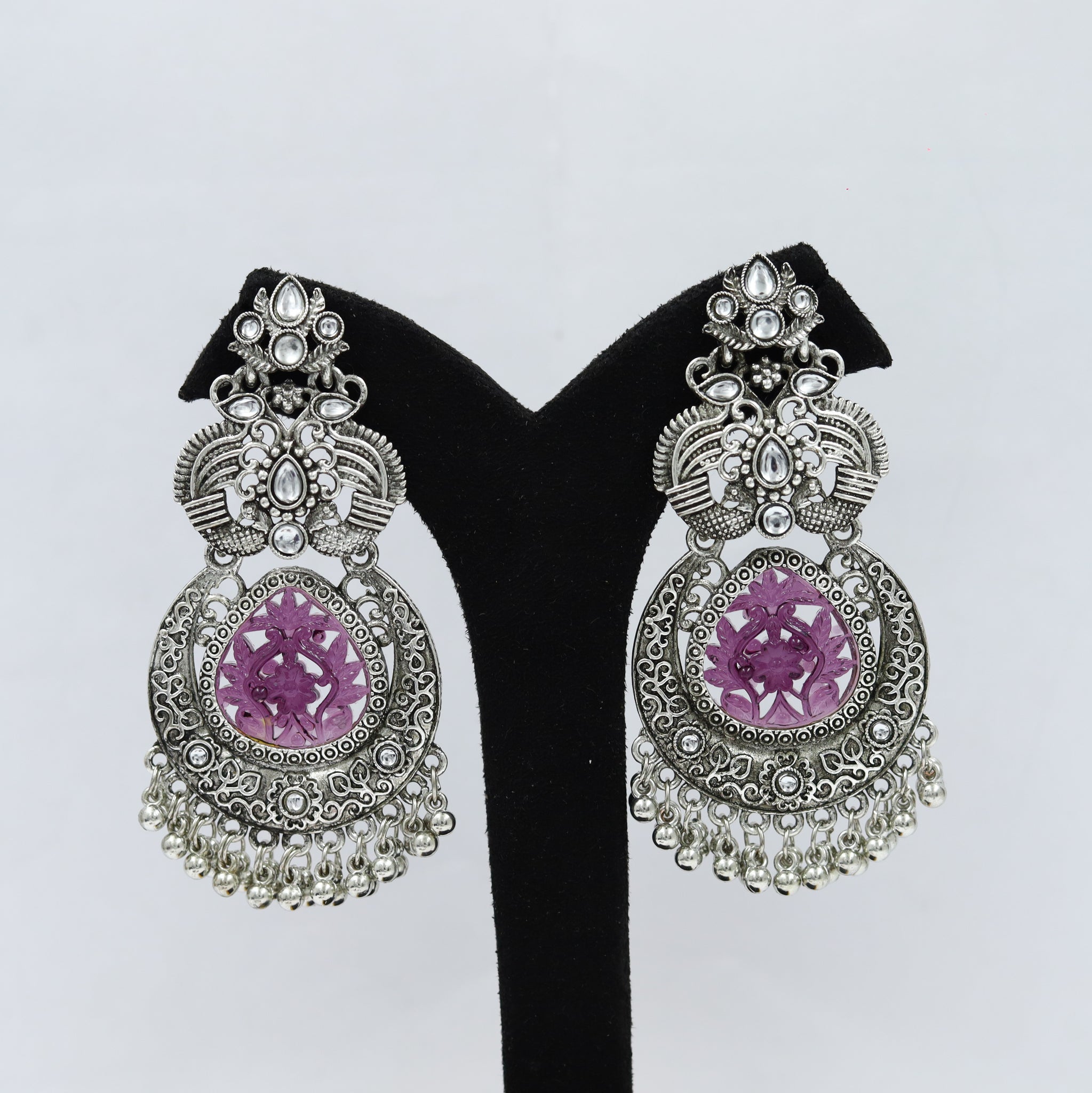 Chandbali Oxidized Earring 13198-33