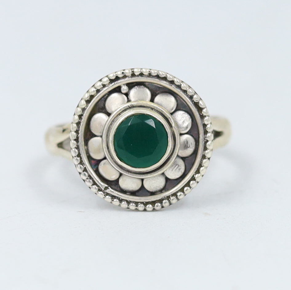 Green Silver Ring