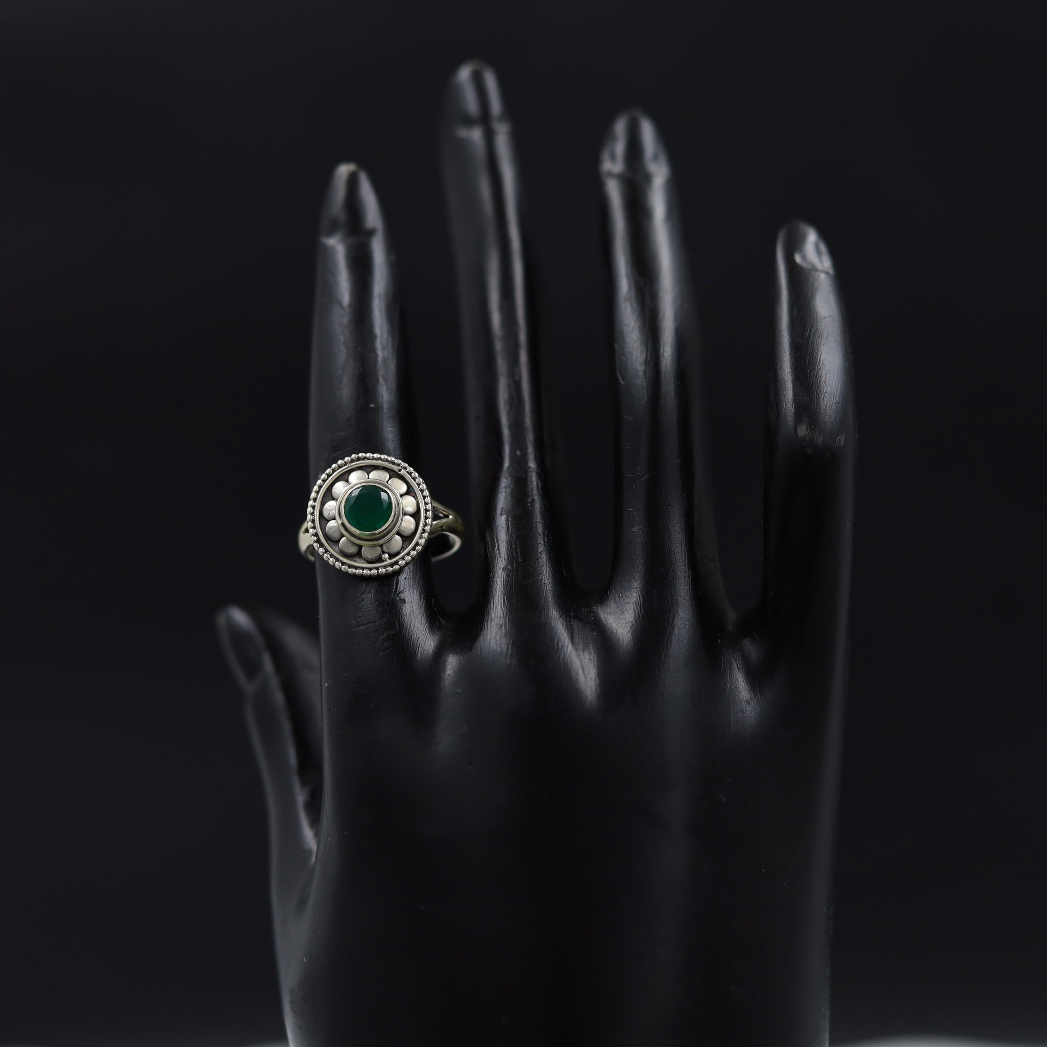 Green Silver Ring