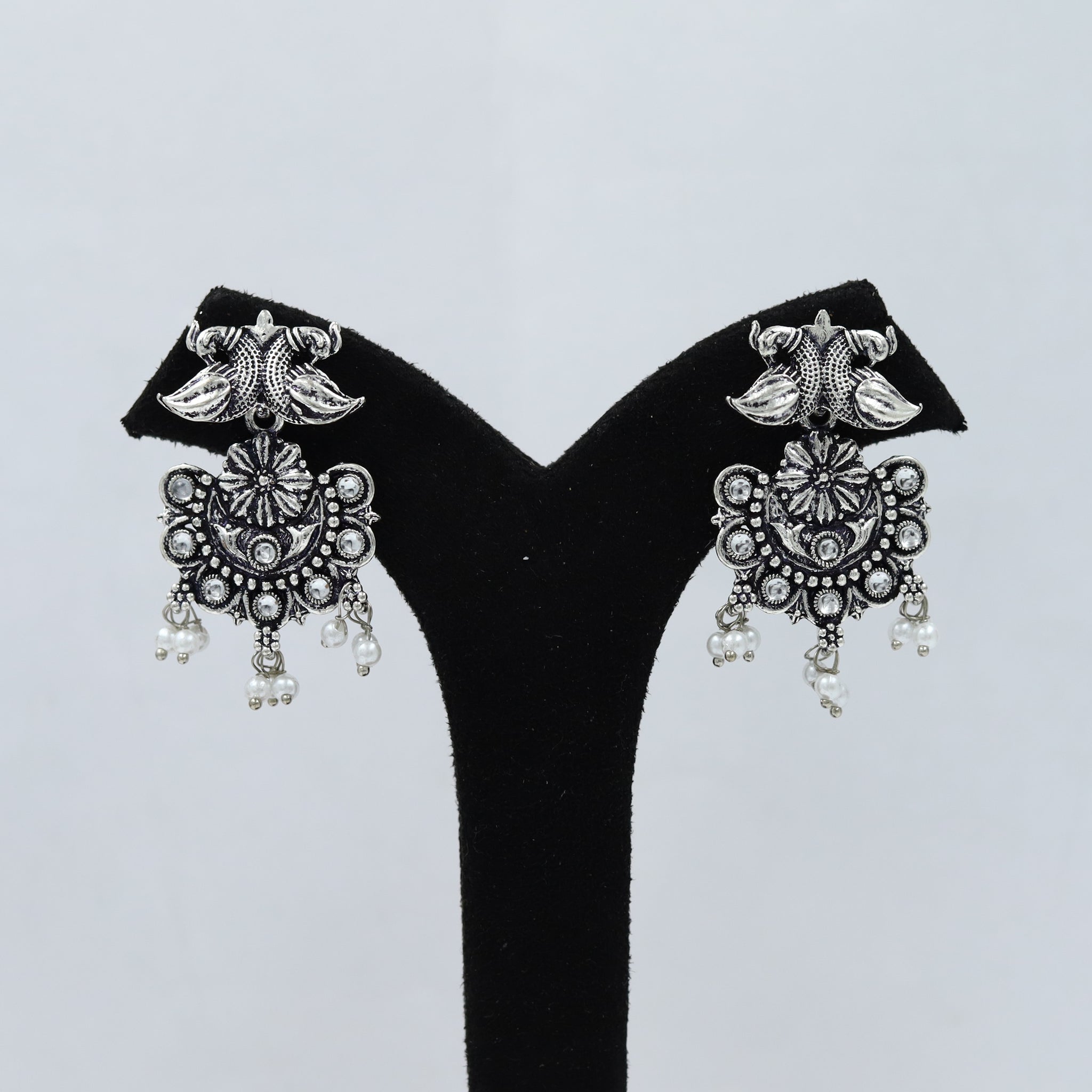 Chandbali Oxidized Earring 13207-33