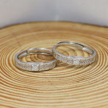 Pure 925 Hallmarked Silver Couple Ring 7978-22