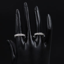 Pure 925 Hallmarked Silver Couple Ring 7978-22