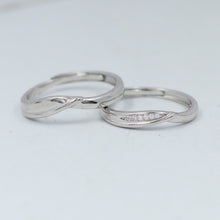 Pure 925 Hallmarked Silver Couple Ring 7994-22