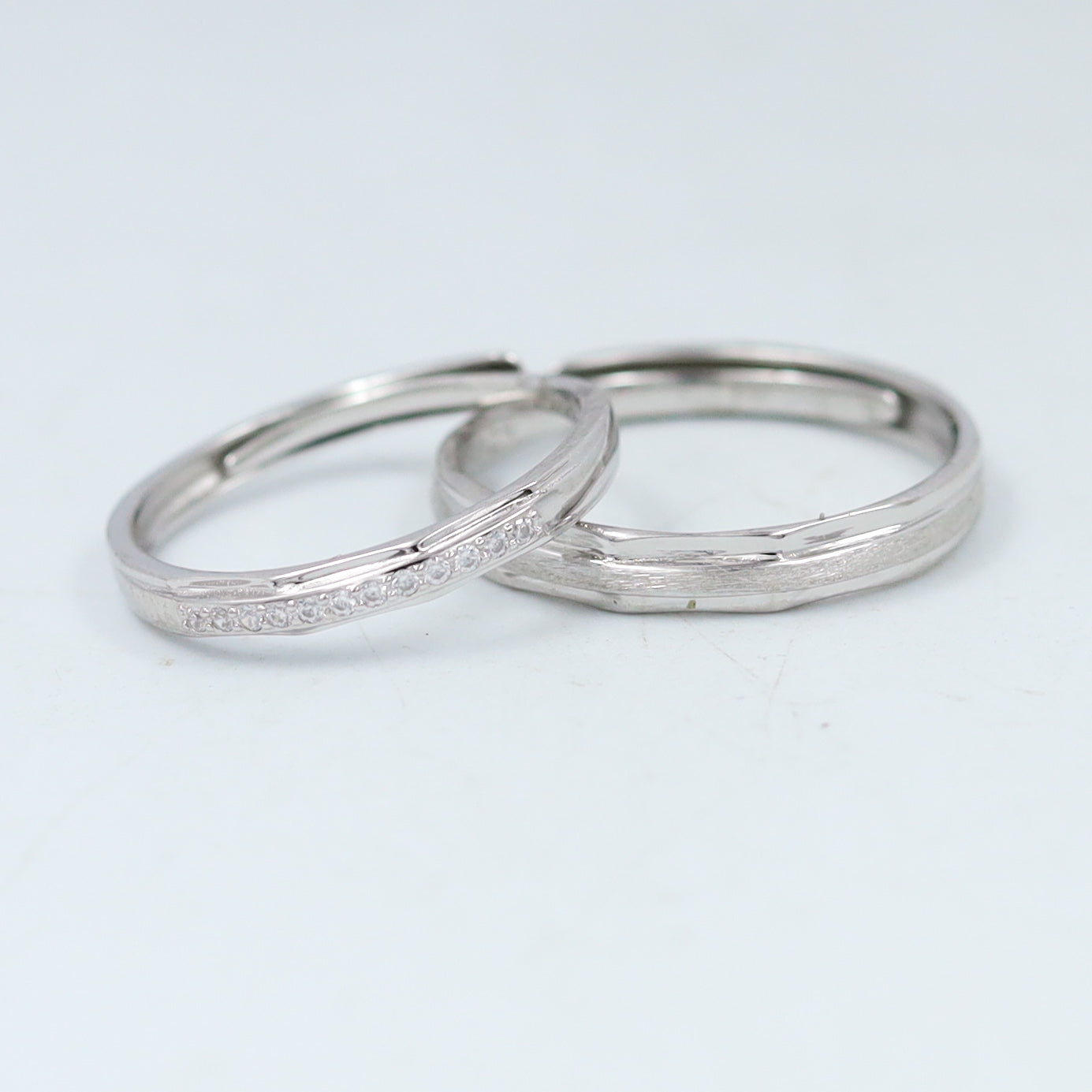 Pure 925 Hallmarked Silver Couple Ring 7993-22
