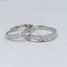 Pure 925 Hallmarked Silver Couple Ring 7981-22