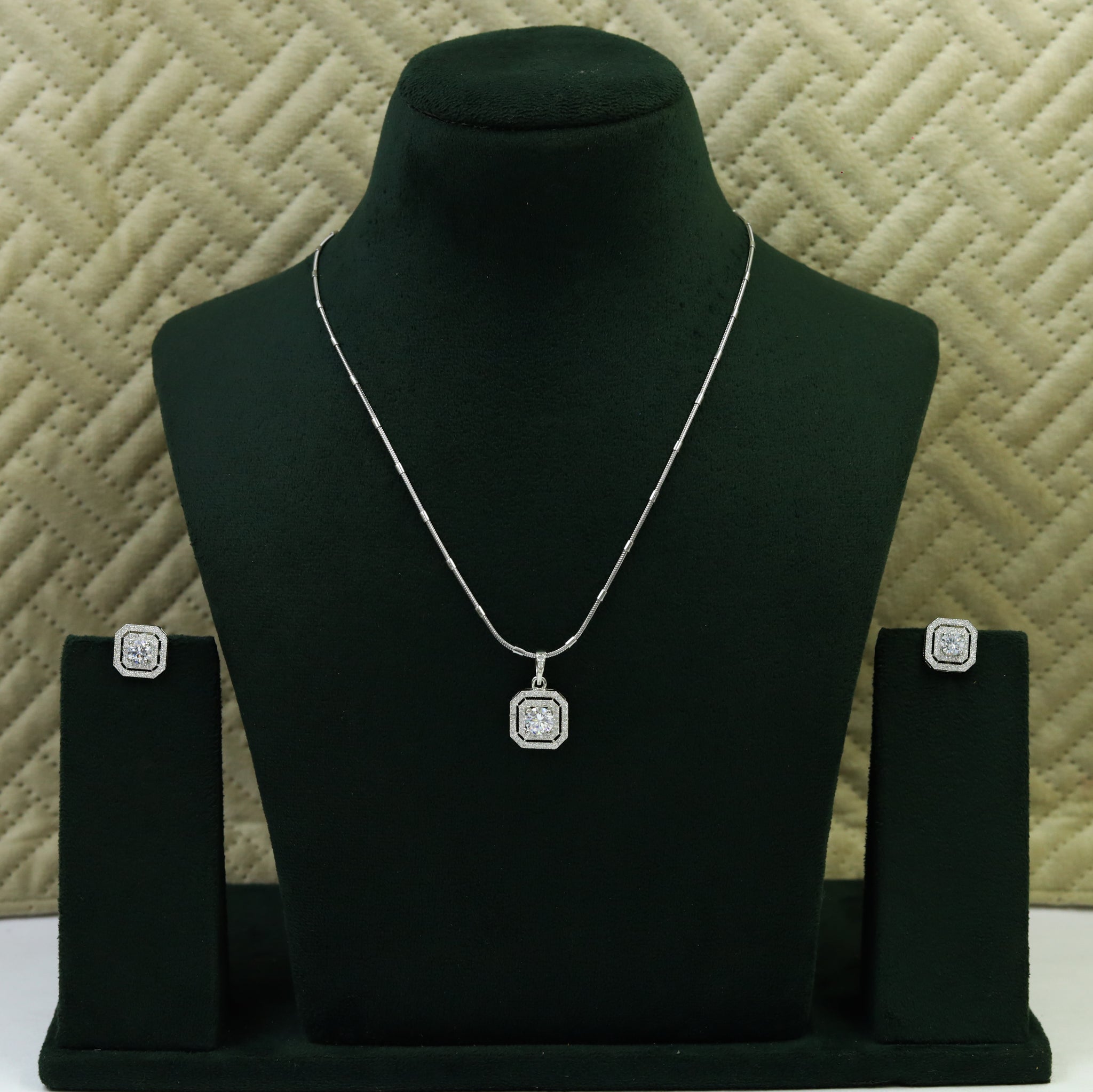 Light Zircon/AD Pendant Set 6184-08