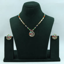 Round Neck Zircon/AD Necklace Set 15189-68