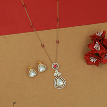 Light Kundan Pendant Set 16087-31