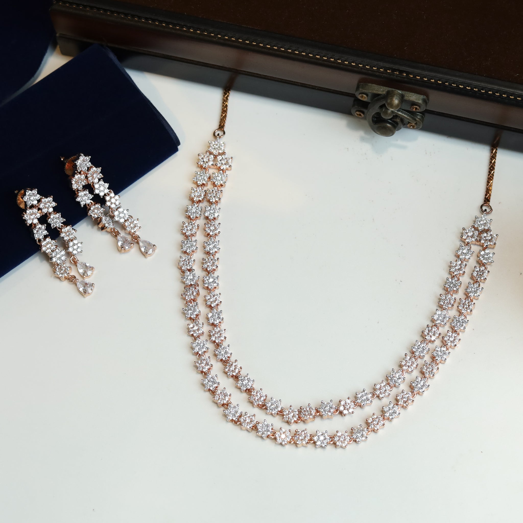 Zircon/AD Necklace Set 7611-1195